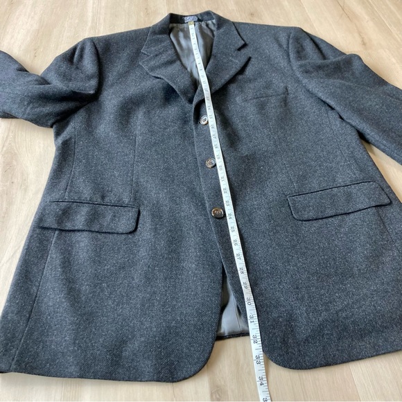 Cashmere 3 Button Sport Coat Charcoal Gray size 44R by Joseph & Lyman - Picture 4 of 10